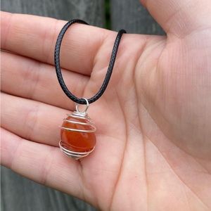 Carnelian Crystal Necklace